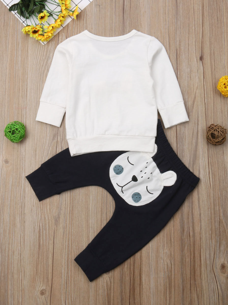 Baby Sleepy Bear Bottom Long Sleeve Shirt And Legging Set