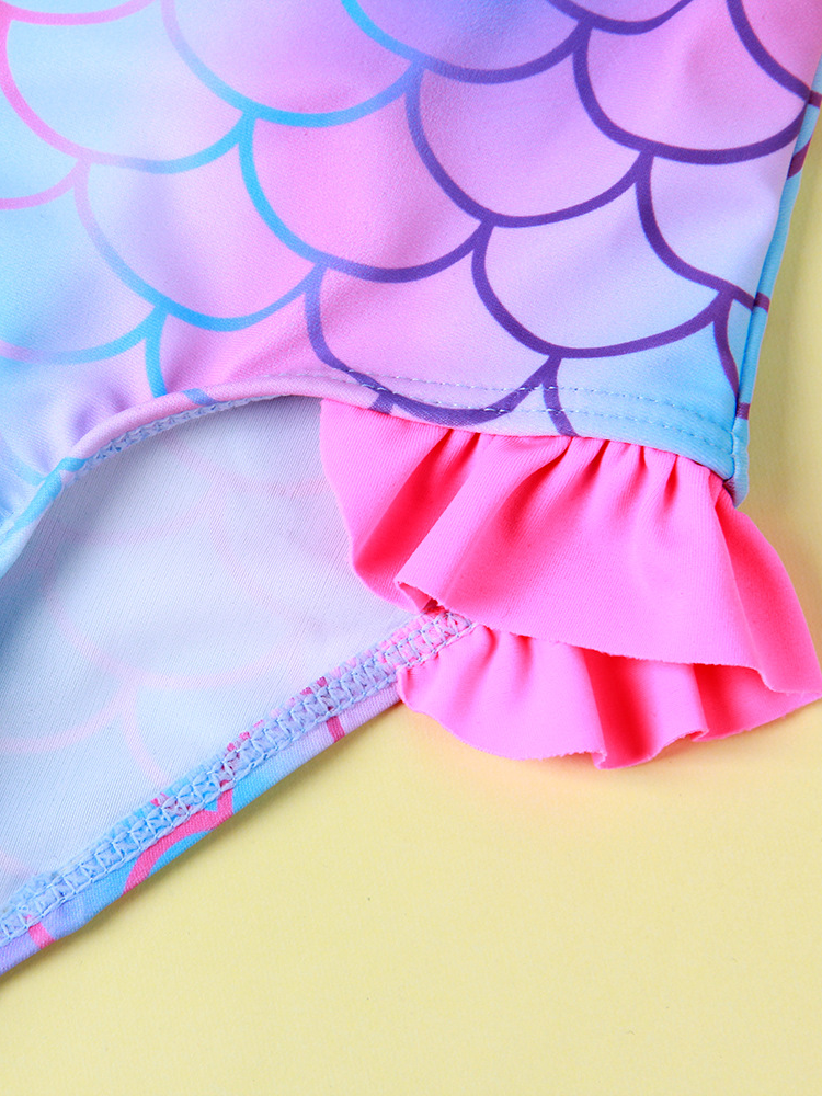 Kids Cute Swimsuits | Little Girls Mermaid Scale Two Piece Swimsuit
