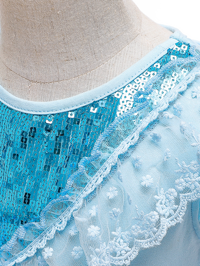 Little Girls Party Dresses | Blue Star Sequin Tulle Dress With Train