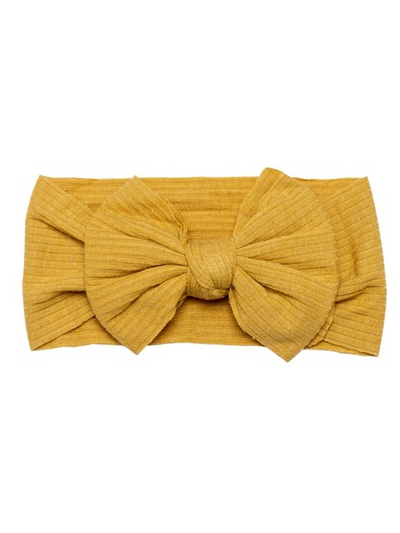 Baby bow headband tan