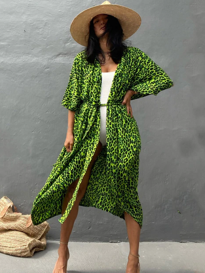 Women's Leopard Print Swimsuit Cover Up
