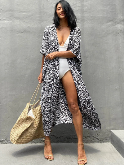 Women's Leopard Print Swimsuit Cover Up