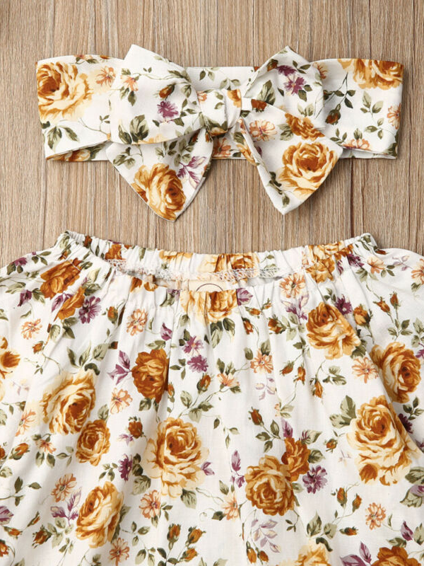 Baby Boho Chic Golden Rose Long Sleeve Onesie With Matching Headband