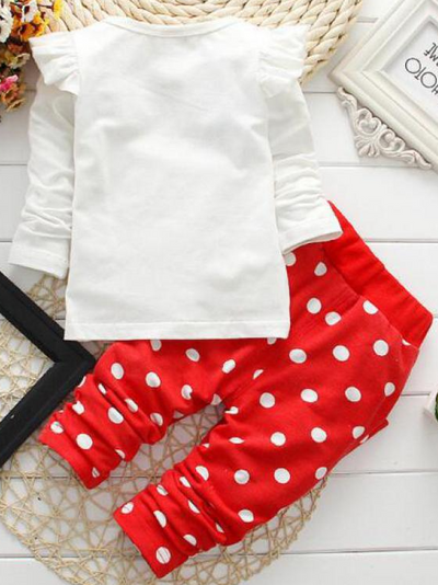 Girls Mini Mouse Inspired Polka Dot Top and Leggings Set - Mia Belle Girls