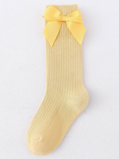 Children's Accessories | Satin Bow Ribbed Socks | Socks and Tights