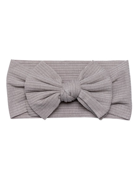 Baby bow headband  grey