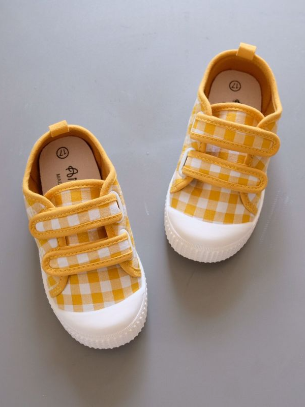 Shoes By Liv & Mia | Plaid Velcro Strap Sneakers - Mia Belle Girls