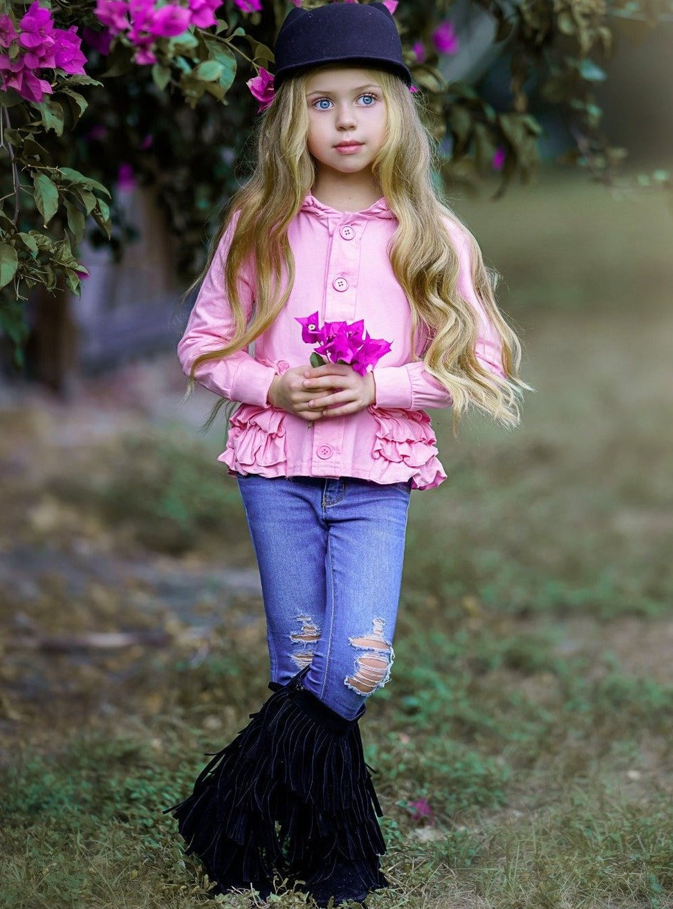 Pink Passion Hoodie Cardigans - Mia Belle Girls