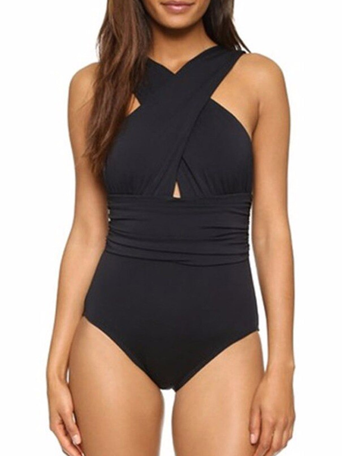 Women's Wrapped Halter One Piece Swimsuit