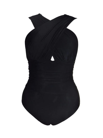 Women's Wrapped Halter One Piece Swimsuit