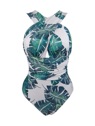 Women's Wrapped Halter One Piece Swimsuit