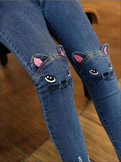 Cute Jeans For Girls | Kitty Cat Jeans | Mia Belle Girls Boutique