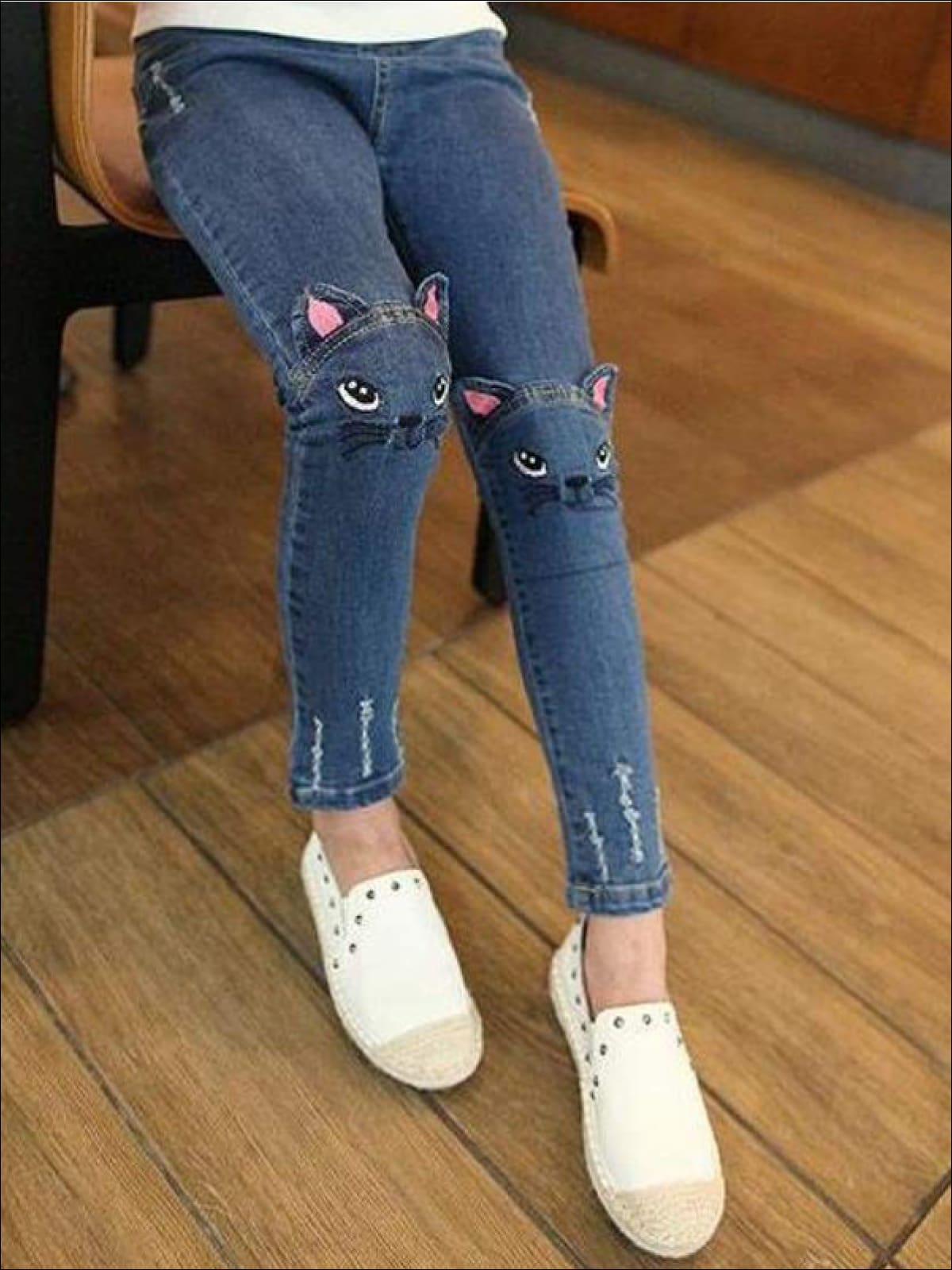Cute Jeans For Girls | Kitty Cat Jeans | Mia Belle Girls Boutique