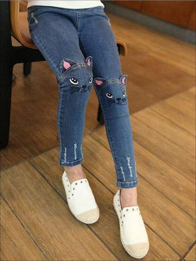 Cute Jeans For Girls | Kitty Cat Jeans | Mia Belle Girls Boutique