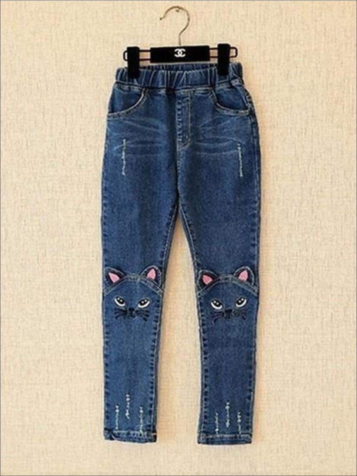 Cute Jeans For Girls | Kitty Cat Jeans | Mia Belle Girls Boutique