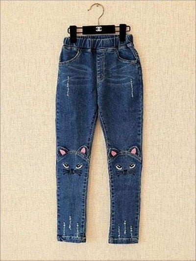 Cute Jeans For Girls | Kitty Cat Jeans | Mia Belle Girls Boutique
