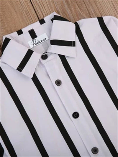 Cute Outfits For Girls | Stripe Blouse Dress | Mia Belle Girls