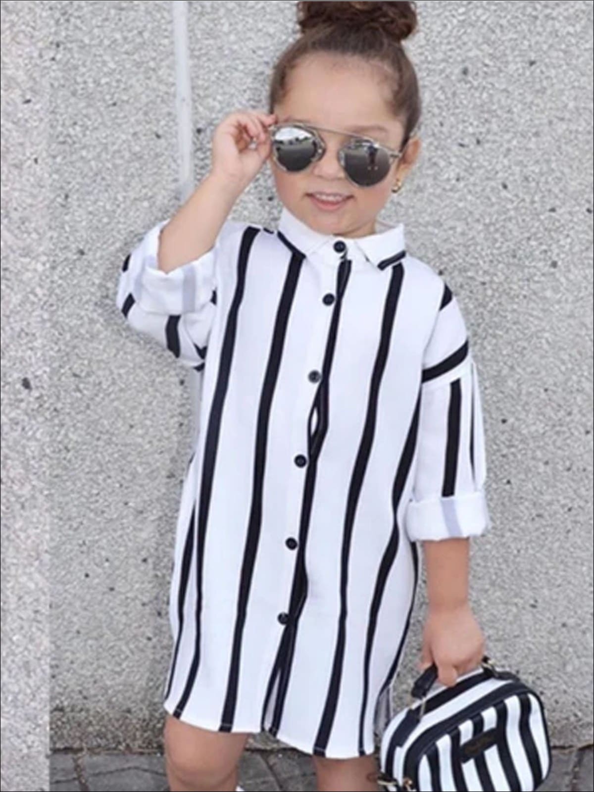 Cute Outfits For Girls | Stripe Blouse Dress | Mia Belle Girls