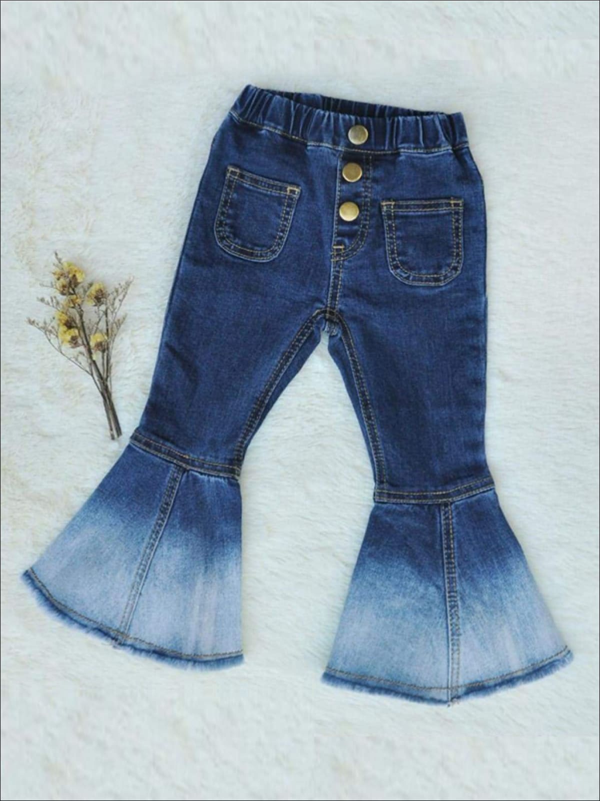 Fall Clothes For Toddlers | Bohemian Bell Bottom Ombre Jeans