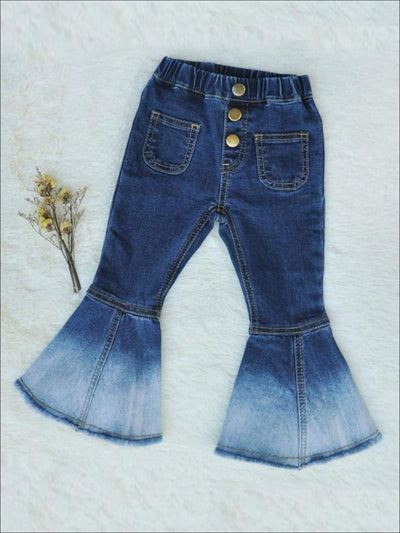 Fall Clothes For Toddlers | Bohemian Bell Bottom Ombre Jeans