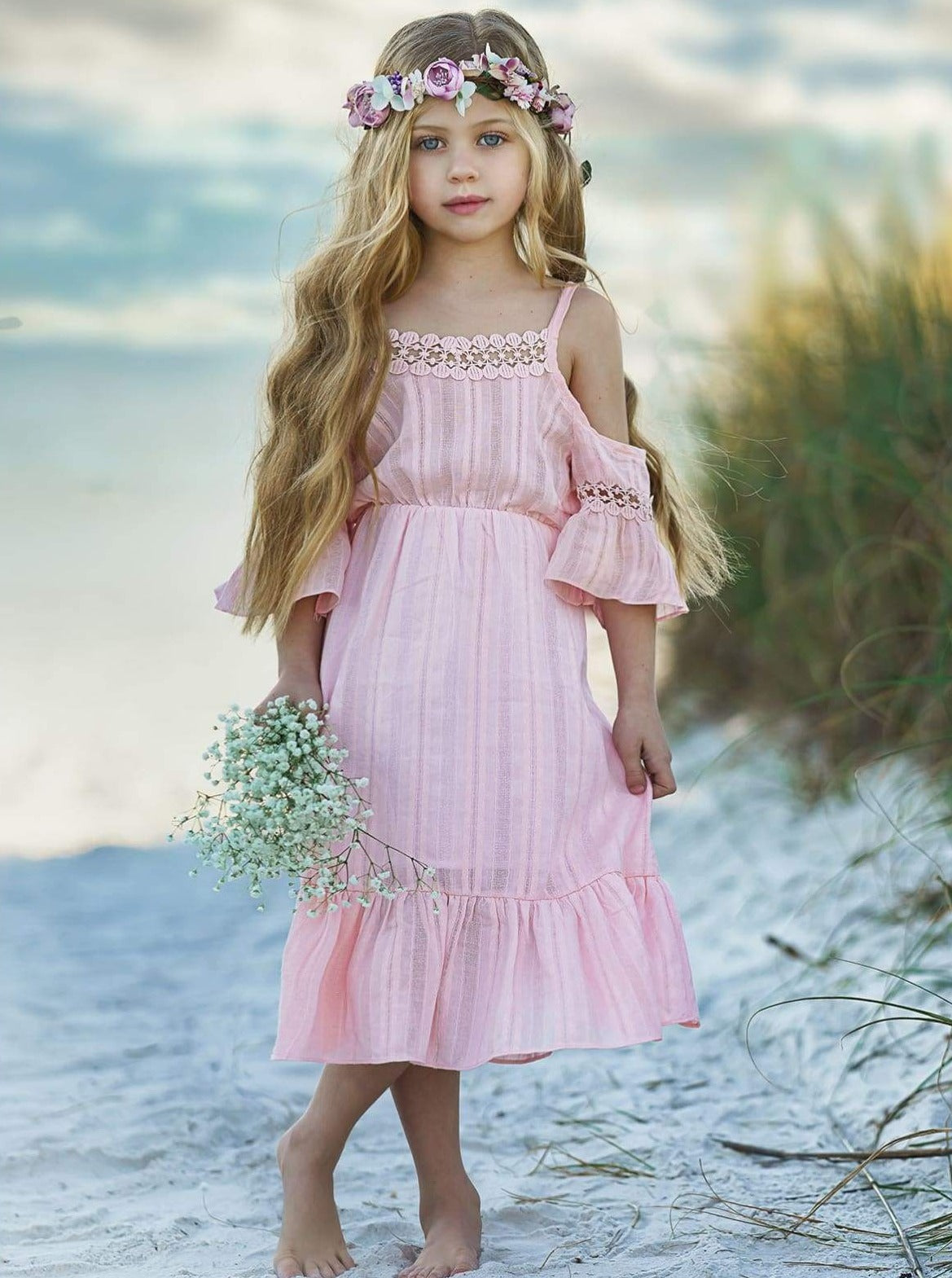 Toddler Spring Dresses | Little Girls Boho Floral Lace Sundress
