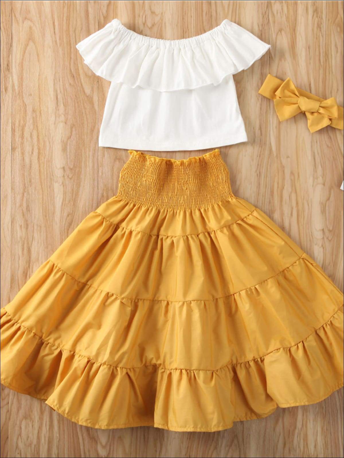 Cute Outfits For Girls | Boho Bib Top & Marigold Maxi Skirt Set