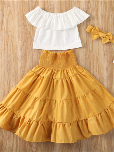 Cute Outfits For Girls | Boho Bib Top & Marigold Maxi Skirt Set