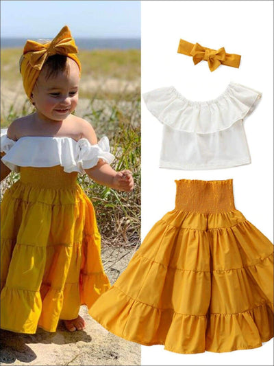 Cute Outfits For Girls | Boho Bib Top & Marigold Maxi Skirt Set