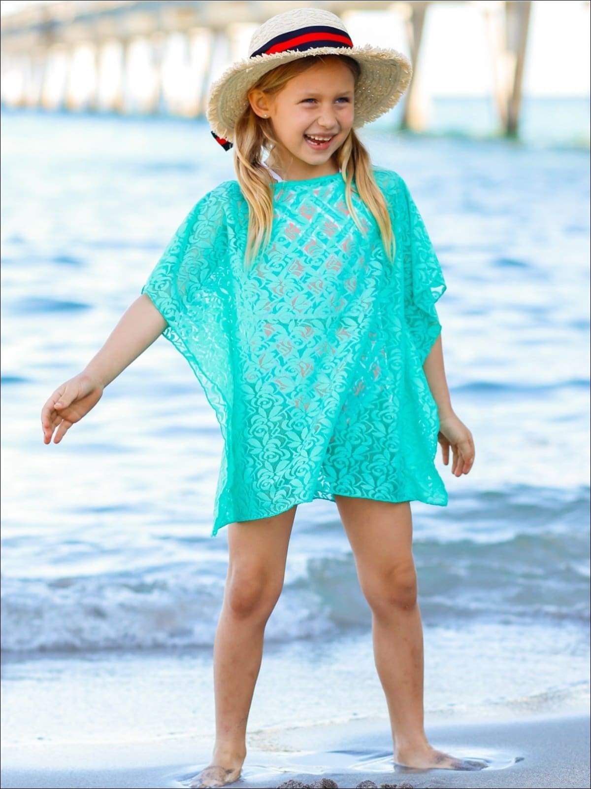 Kids Cover Ups Swimwear | Little Girls Boutique Lace Swim Cover Up