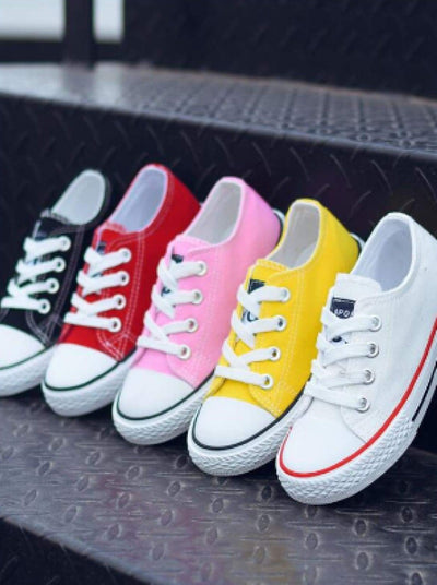 Girls Casual Low Top Canvas Sneakers - Girls Sneakers