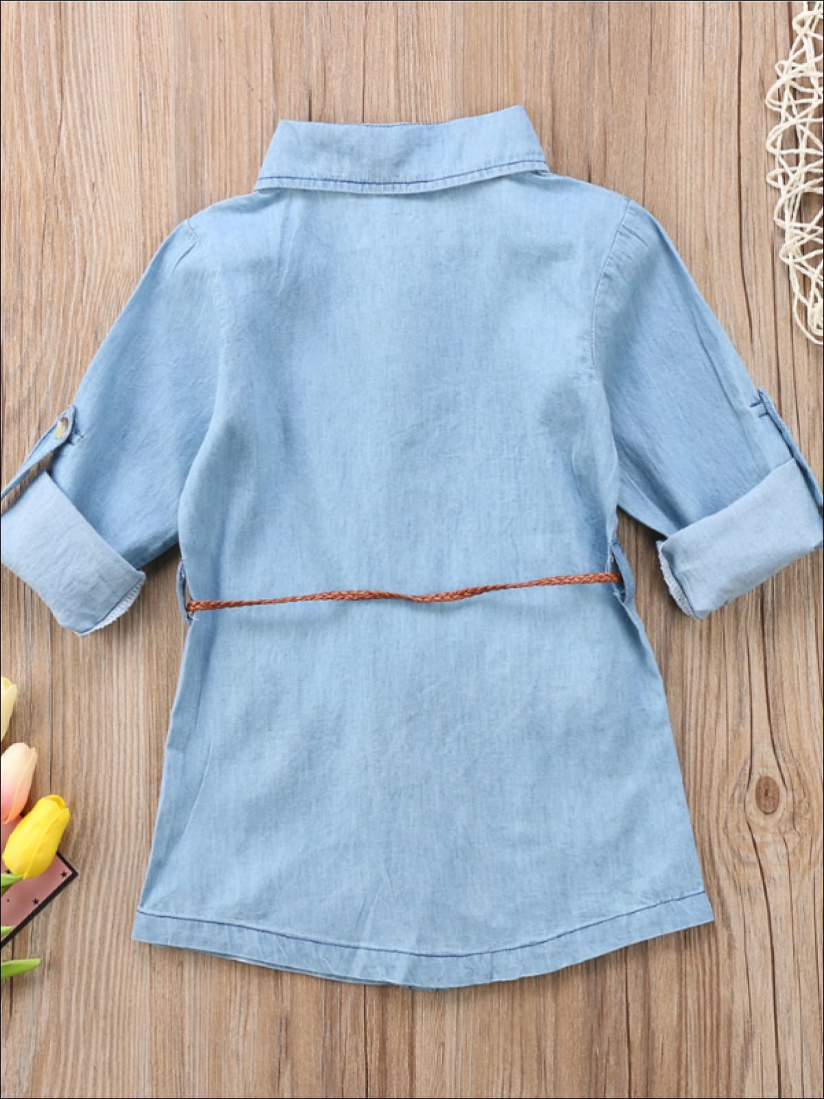 A Chambray Kind Of Day Shirt Dress - Fall Casual Dress - Mia Belle Girls