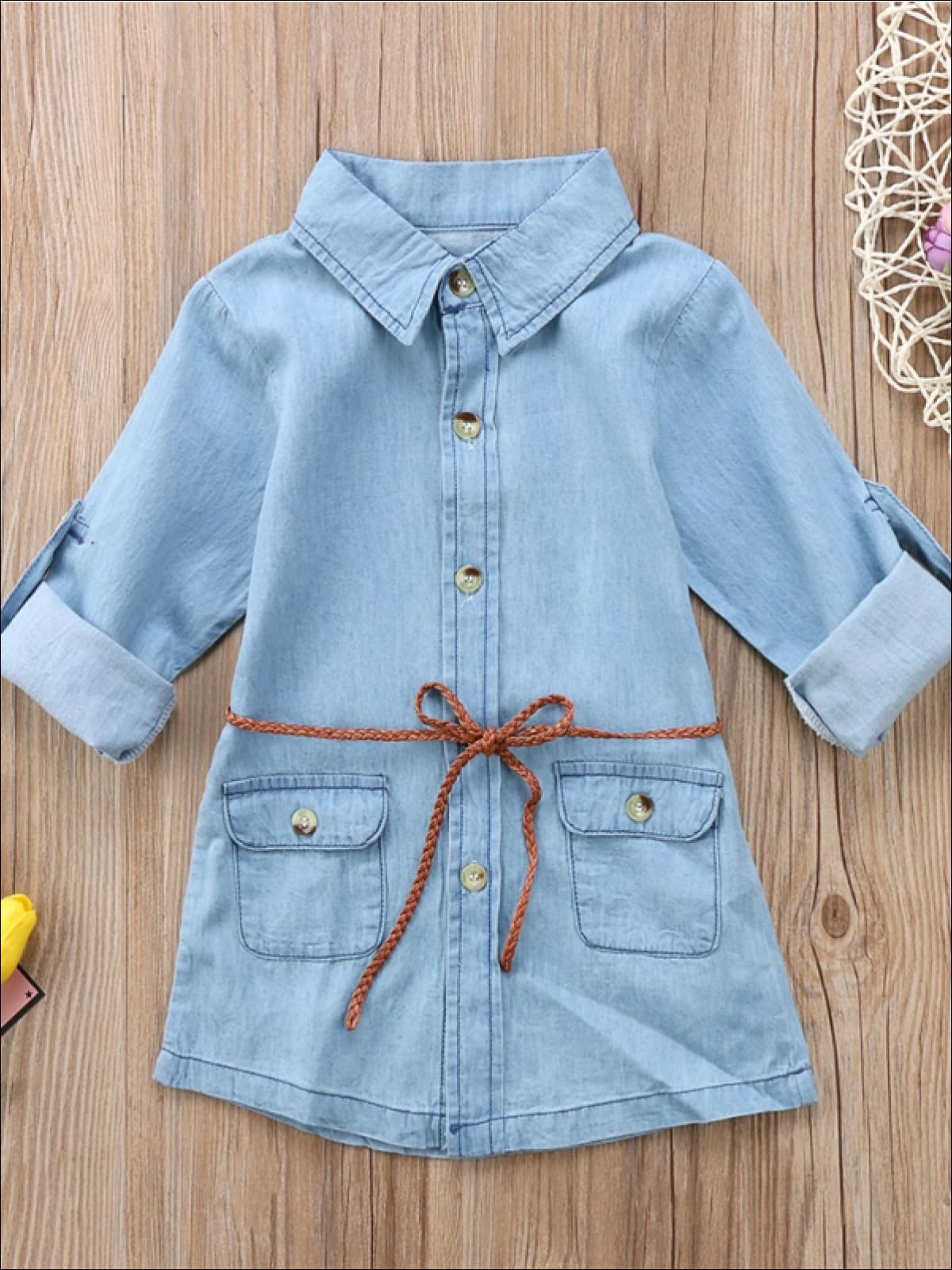 A Chambray Kind Of Day Shirt Dress - Fall Casual Dress - Mia Belle Girls