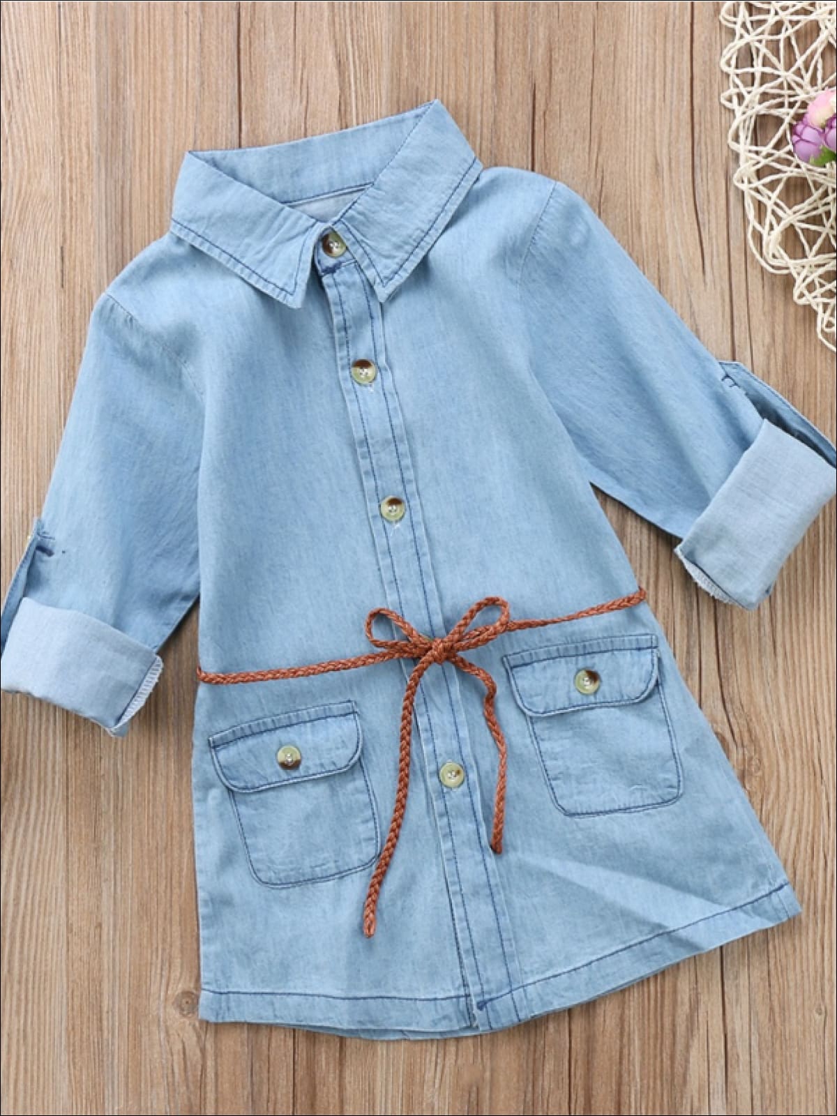 A Chambray Kind Of Day Shirt Dress - Fall Casual Dress - Mia Belle Girls