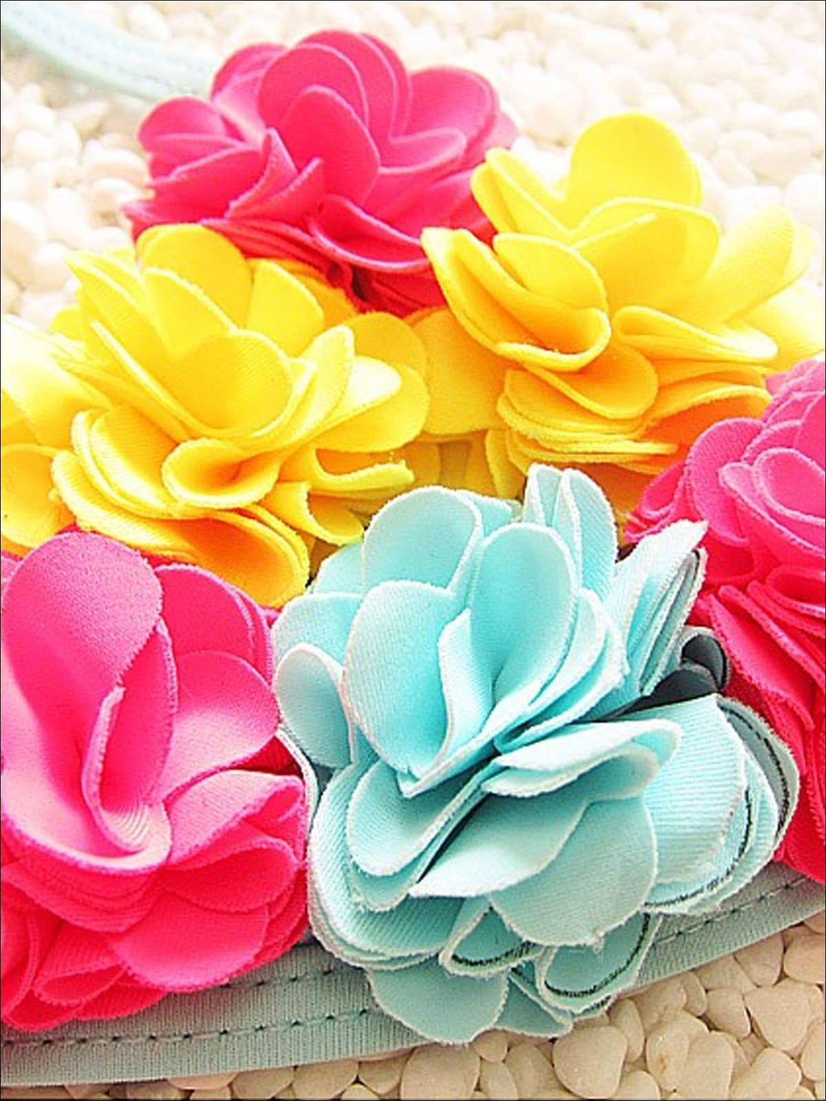 Girls Floral Tie Up Skirted Two Piece Swimsuit With Matching Hat - Girls Two Piece Swimsuit