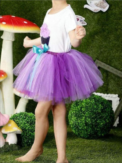Girls Summer Clothes | White Sequin Tee & Tulle Tutu Skirt Set