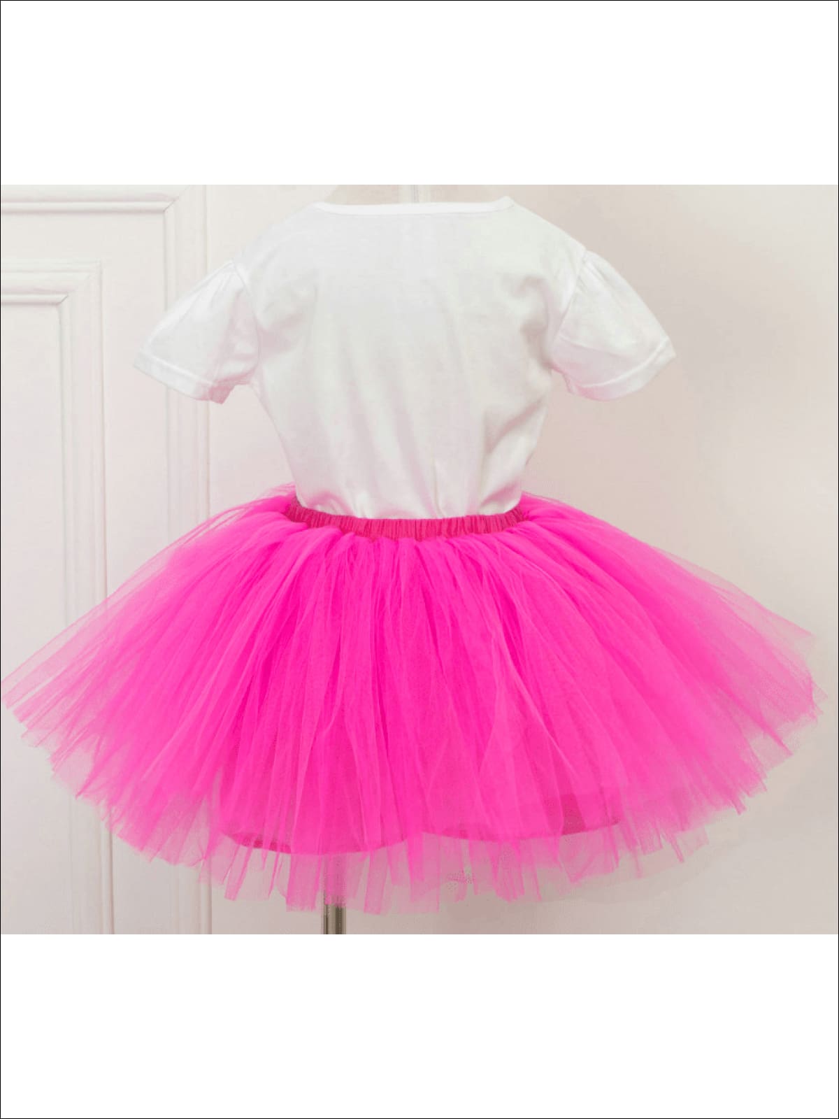 Girls Summer Clothes | White Sequin Tee & Tulle Tutu Skirt Set
