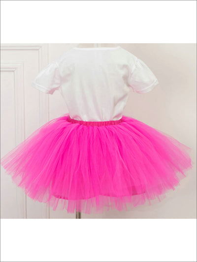 Girls Summer Clothes | White Sequin Tee & Tulle Tutu Skirt Set