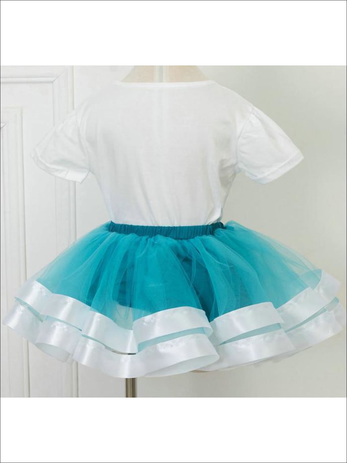 Girls Summer Clothes | White Sequin Tee & Tulle Tutu Skirt Set