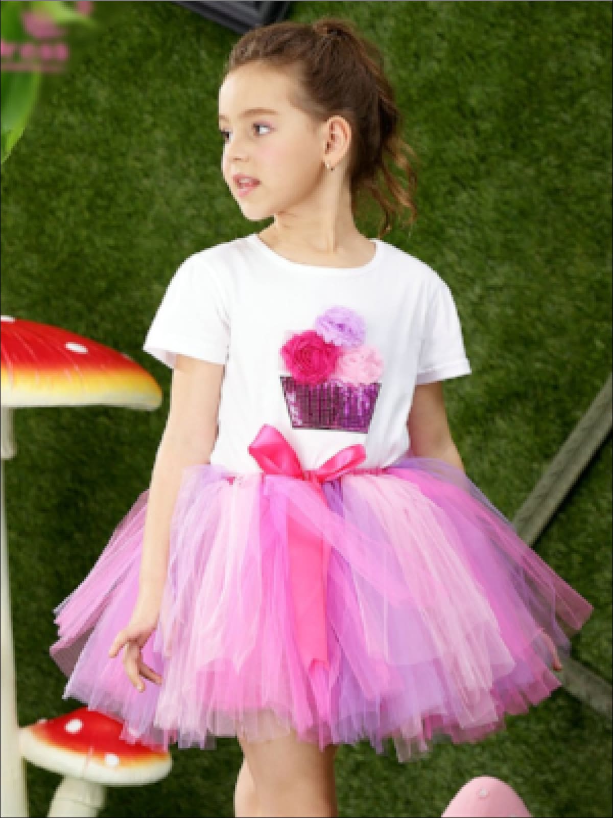 Girls Summer Clothes | White Sequin Tee & Tulle Tutu Skirt Set