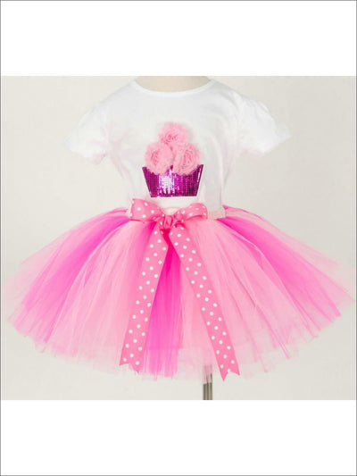 Girls Summer Clothes | White Sequin Tee & Tulle Tutu Skirt Set