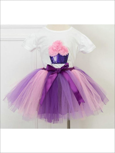 Girls Summer Clothes | White Sequin Tee & Tulle Tutu Skirt Set
