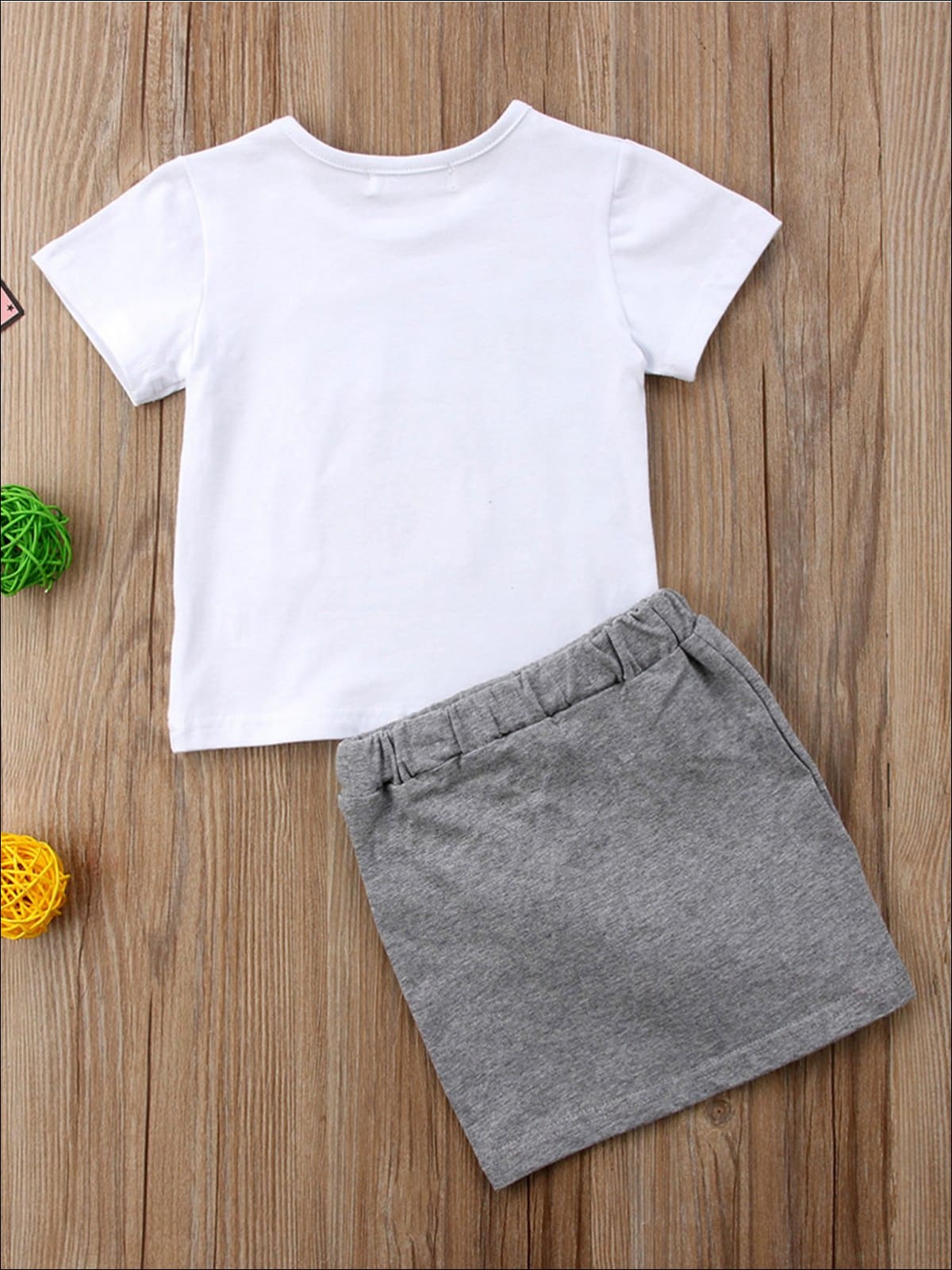 Toddler Spring Outfits | Girls You Go Girl Top & Ruffle Wrap Skirt Set