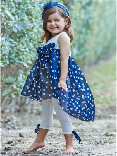 Cute Toddler Outfit | Girls Hi-Lo Polka Dot Tunic & Legging Set