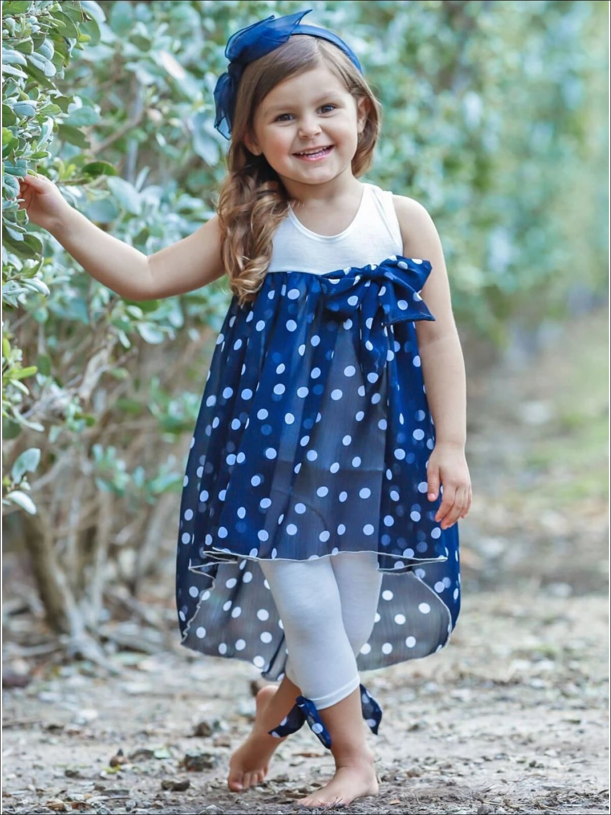 Cute Toddler Outfit | Girls Hi-Lo Polka Dot Tunic & Legging Set