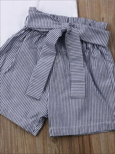 Spring Clothes For Girls |White Halter Top & Paperbag Waist Shorts Set