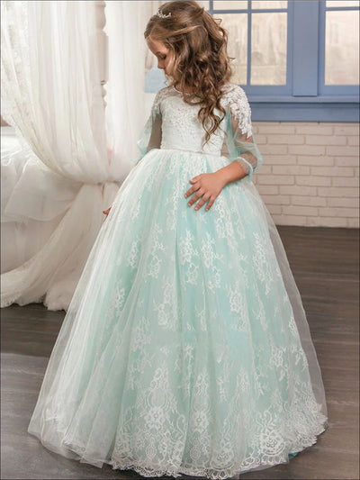 Girls Special Occasion Dress | Lace Embellished Communion Gown