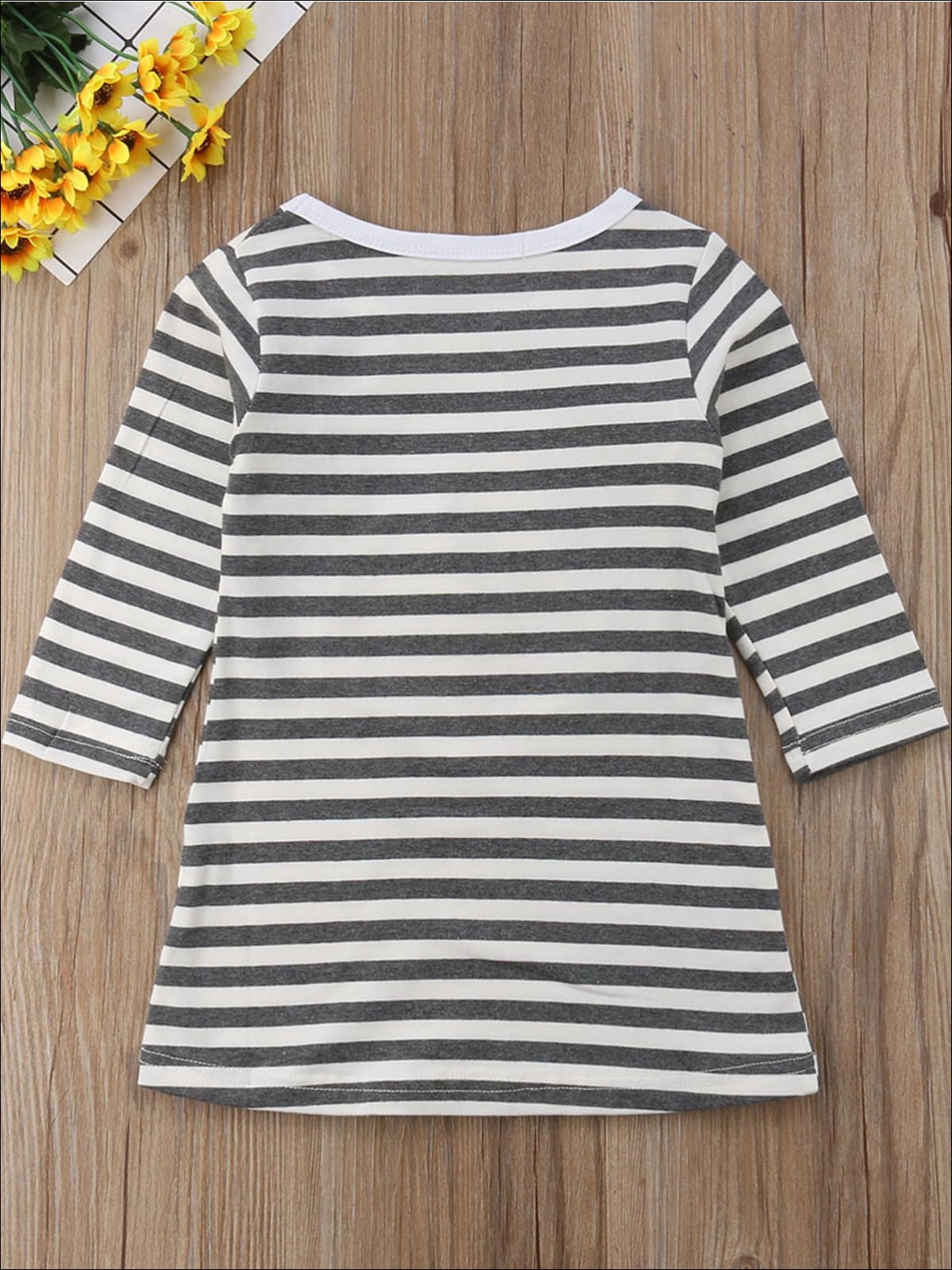Girls Long Sleeve Twinning Striped Rainbow Dress - Girls Fall Casual Dress