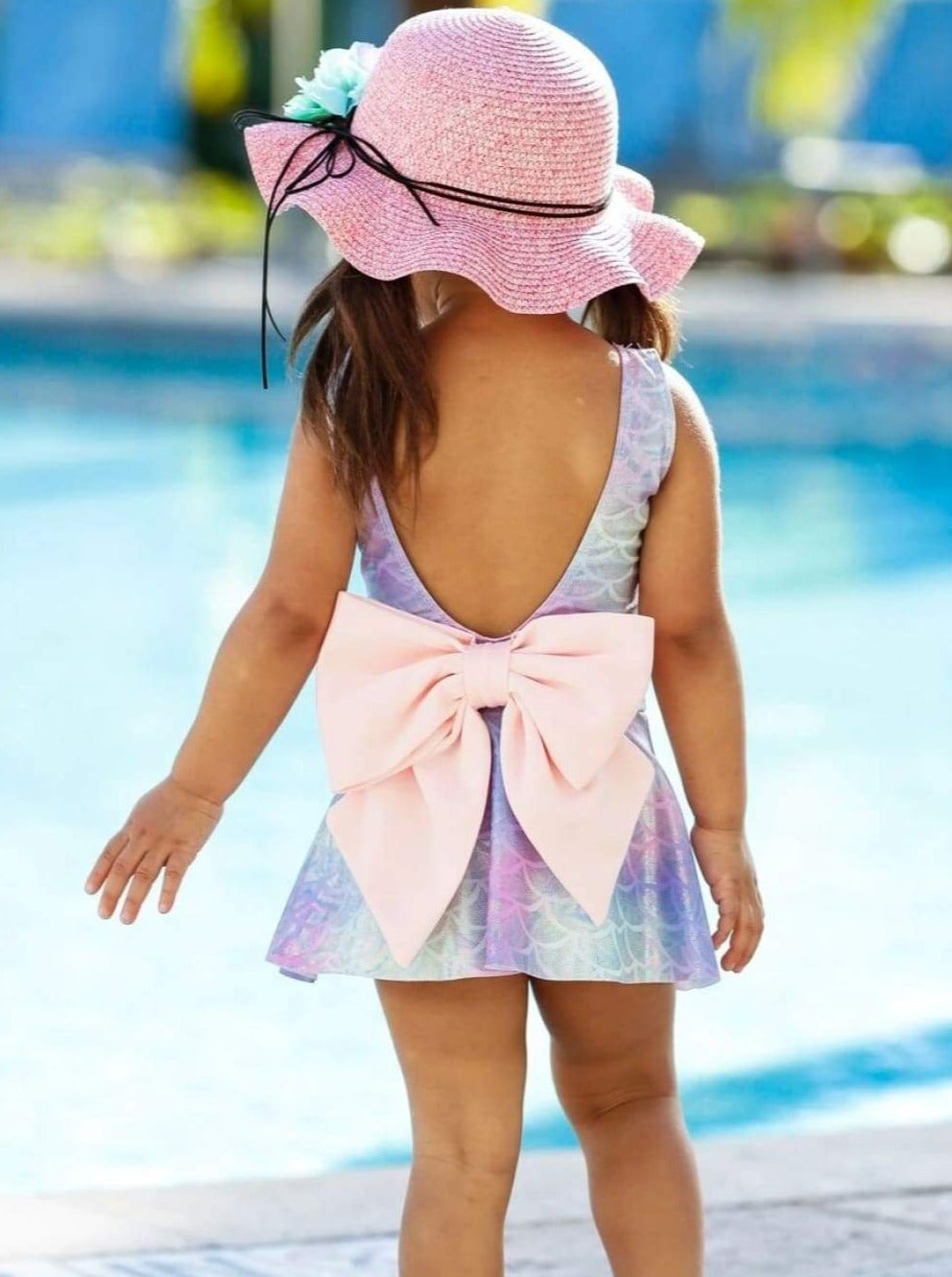 Little Girls Swimwear | Toddler Mermaid Skirted One Piece Swimsuit