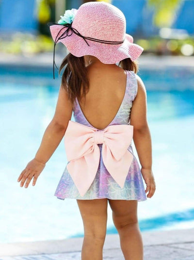 Little Girls Swimwear | Toddler Mermaid Skirted One Piece Swimsuit