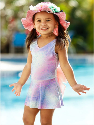 Little Girls Swimwear | Toddler Mermaid Skirted One Piece Swimsuit